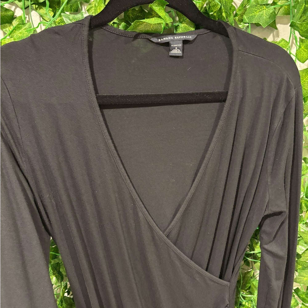 Banana Republic Charcoal Wrap Dress